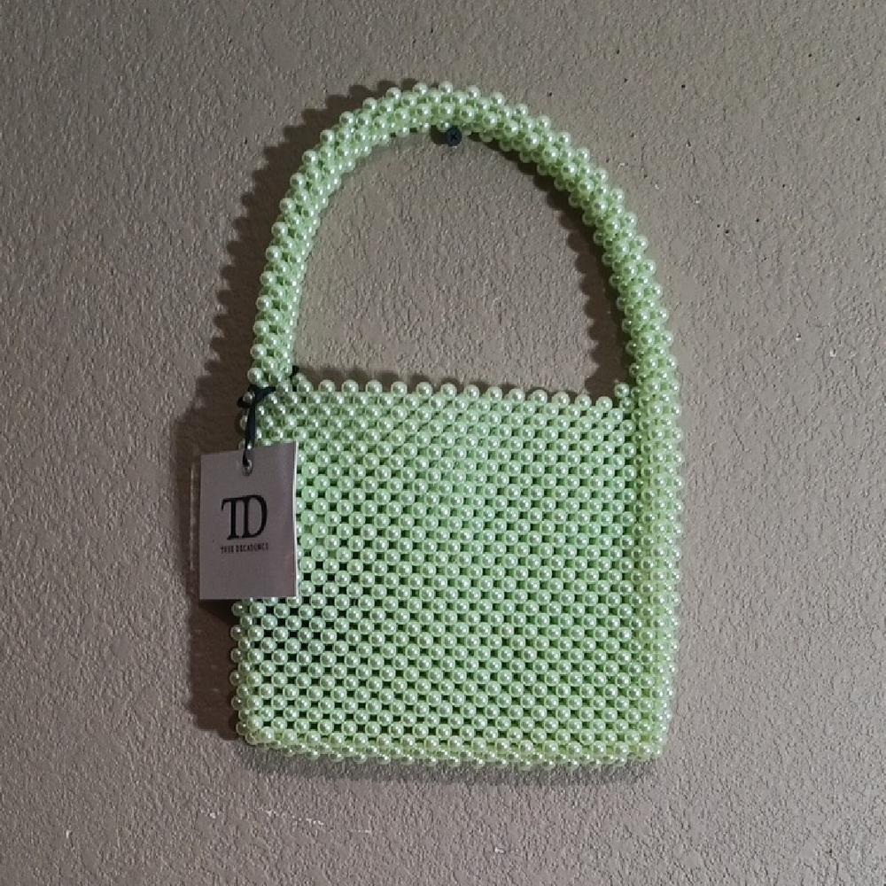 Pearl-Style Mini Tote Bag in Pale Green